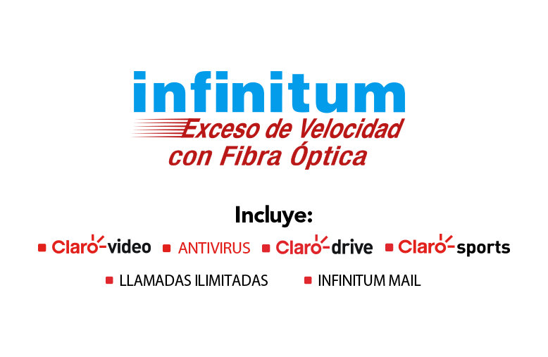 Infinitum a exceso de velocidad co Fibra Óptica CÁMBIATE YA!, 100 MEGAS DE SUBIDA Y DE BAJADA a Sólo $290 al mes por 6 meses SIN GASTOS DE INSTALACIÓN